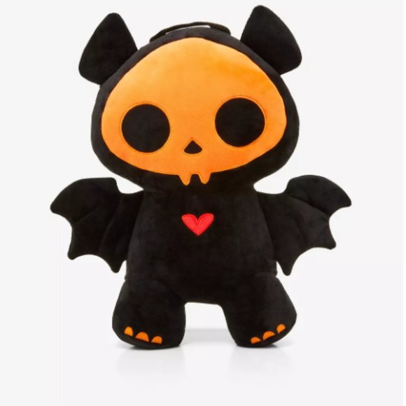 Skelanimals Orange & Black Diego Plush Backpack NWT main image 8